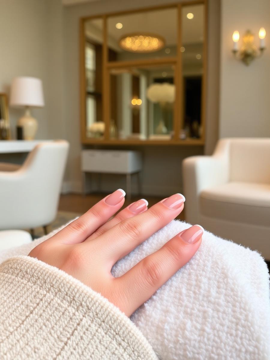 Manicure com acabamento delicado